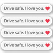 ドライブセーフ私はあなたを愛するバックビュー鏡ファミリー4 シール (正面)