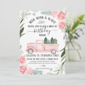 ドライブバイウィンター誕生日招待状フローラ 招待状 (スタンド正面)