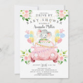 ドライブバイエレファントガールズベビーシャワー招待状 招待状 (正面)