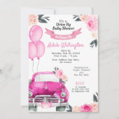 ドライブバイカーフローラピンクロエレガントーズ 招待状 (正面)