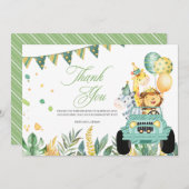 ドライブバイサファリ誕生日パレードサンキューカード サンキューカード (正面/裏面)