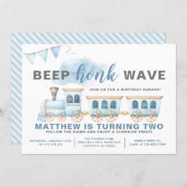 ドライブバイトレイン誕生日招待状ボーイ 招待状