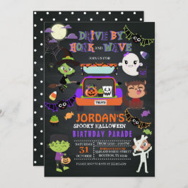 ドライブバイハロウィーン誕生日パレード招待状 招待状