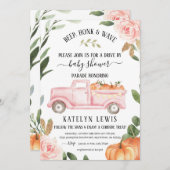 ドライブバイパンプキンガールベビーシャワー招待状 招待状 (正面/裏面)