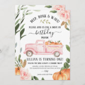 ドライブバイパンプキン誕生日招待状 招待状 (正面/裏面)