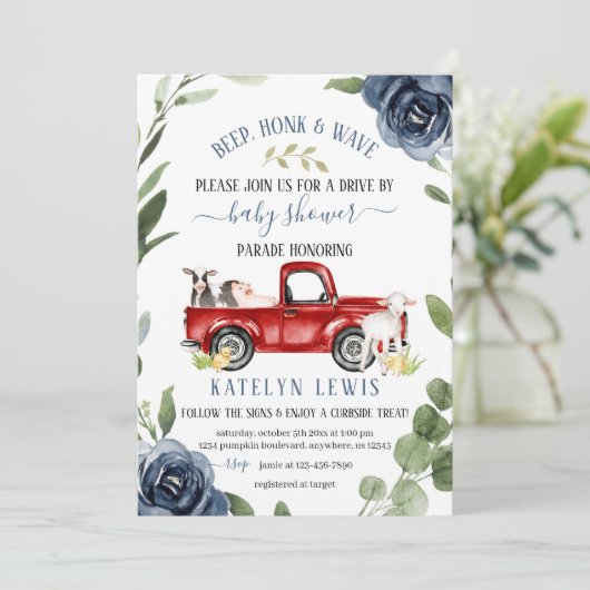 ドライブバイファームベビーシャワー招待状 招待状 (スタンド正面)