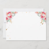 ドライブバイフローラピンク金ゴールドスルー女の子誕生日 招待状 (裏面)