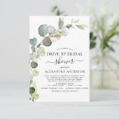 ドライブバイブライダルシャワーグリーンリーユーカリ 招待状 (スタンド正面)