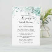 ドライブバイブライダルシャワーターコイズとセージ緑 招待状 (スタンド正面)