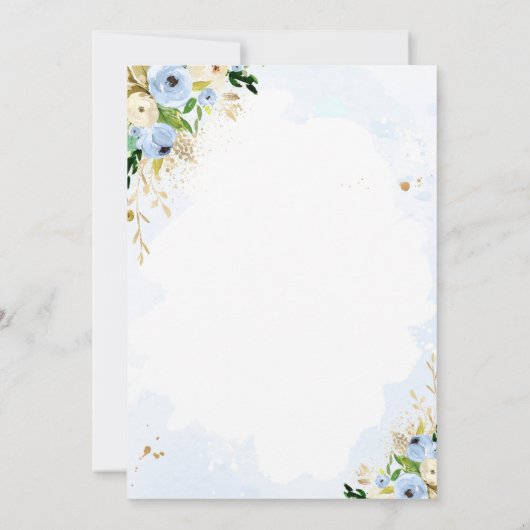 ドライブバイブライダルシャワーブルーフローラカードライブバイ 招待状 (裏面)