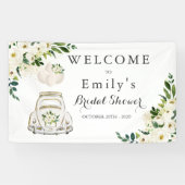 ドライブバイブライダルシャワーホワイトフローラ 横断幕 (横)