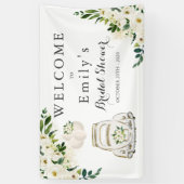 ドライブバイブライダルシャワーホワイトフローラ 横断幕 (縦)