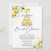 ドライブバイブライダルシャワー招待イエローフローラ 招待状 (正面)