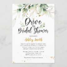 ドライブバイブライダルシャワー招待グリーンシャワー