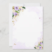 ドライブバイブライダルシャワー招待パープルフローラ 招待状 (裏面)