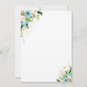 ドライブバイブライダルシャワー招待ブルーフローラ 招待状 (裏面)