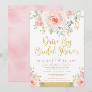ドライブバイブライダルシャワー検疫結婚のパレード 招待状