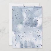 ドライブバイブライダルシャワー水彩フローラブルーカー 招待状 (裏面)