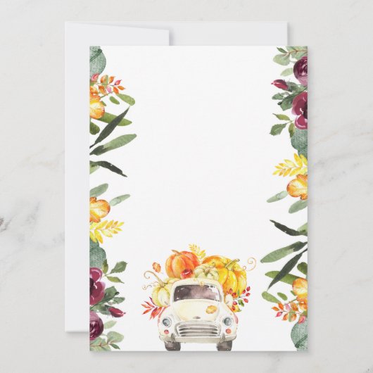 ドライブバイブルガンディパンプキンベビーシャワー招待状 招待状 (裏面)