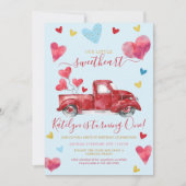 ドライブバイブルーバレンタインハートボーイ誕生日 招待状 (正面)