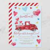 ドライブバイブルーバレンタインハートボーイ誕生日 招待状 (正面/裏面)
