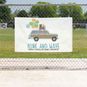 ドライブバイベイビーシャワーホンク&ウェーブブルーSUV 横断幕 (インサイチュ)
