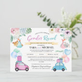 ドライブバイベビーの性別表示招待状 招待状 (スタンド正面)