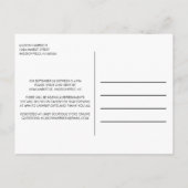 ドライブバイベビーシャワーパステルタイポグラフィ インビテーションポストカード (裏面)