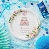 ドライブバイベビーシャワーピンクフローラ紙プレートデコール ペーパープレート (パーティー)