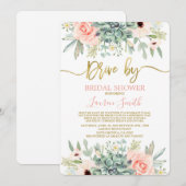 ドライブバイ多肉植物 ブライダルシャワー 招待状 (正面/裏面)