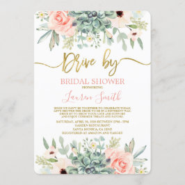 ドライブバイ多肉植物 ブライダルシャワー 招待状