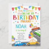 ドライブバイ招待, 男の子の誕生日パレード招待状 招待状 (正面)