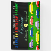 ドライブバイ誕生日パレードカーカラフルパーティー 横断幕 (縦)