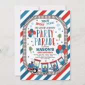 ドライブバイ誕生日パレード招待状チョーチョートレイン 招待状 (正面)