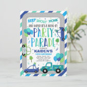 ドライブバイ誕生日パレード招待状ブルーパレード 招待状 (スタンド正面)