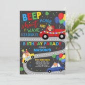 ドライブバイ誕生日パレード招待状ブルーパレード 招待状 (スタンド正面)