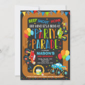 ドライブバイ誕生日パレード招待状モンスタートラック 招待状 (正面)