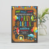 ドライブバイ誕生日パレード招待状モンスタートラック 招待状 (スタンド正面)