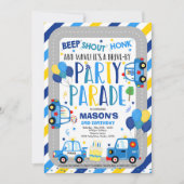 ドライブバイ誕生日パレード招待状警察パレード 招待状 (正面)