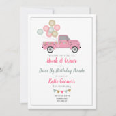 ドライブバイ誕生日パレード社会的距離パーティー 招待状 (正面)