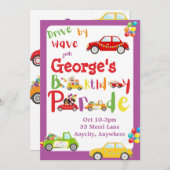 ドライブバイ誕生日違うデザイン招待状カード 招待状 (正面/裏面)