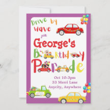 ドライブバイ誕生日違うデザイン招待状カード