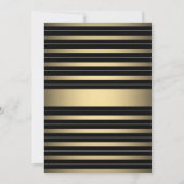 ドライブバイ退職パーティー白黒と金ゴールド 招待状 (裏面)