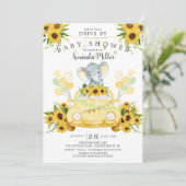 ドライブバイ エレファント ニュートラル ベビーシャワー 招待状 (スタンド正面)