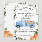 ドライブバイ パンプキンボーイ ベイビーシャワー 招待状 (正面/裏面)