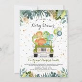 ドライブバイ ベイビーシャワー 招待状 恐竜シャワー (正面)