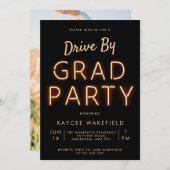 ドライブバイGradパーティーネオンライト写真 招待状 (正面/裏面)