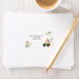 ドライブバイSafariのベビーアニマルのベビーシャワー ラベル