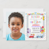 ドライブバースデーパーティパレード写真招待状 招待状 (正面)