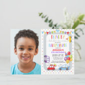 ドライブバースデーパーティパレード写真招待状 招待状 (スタンド正面)